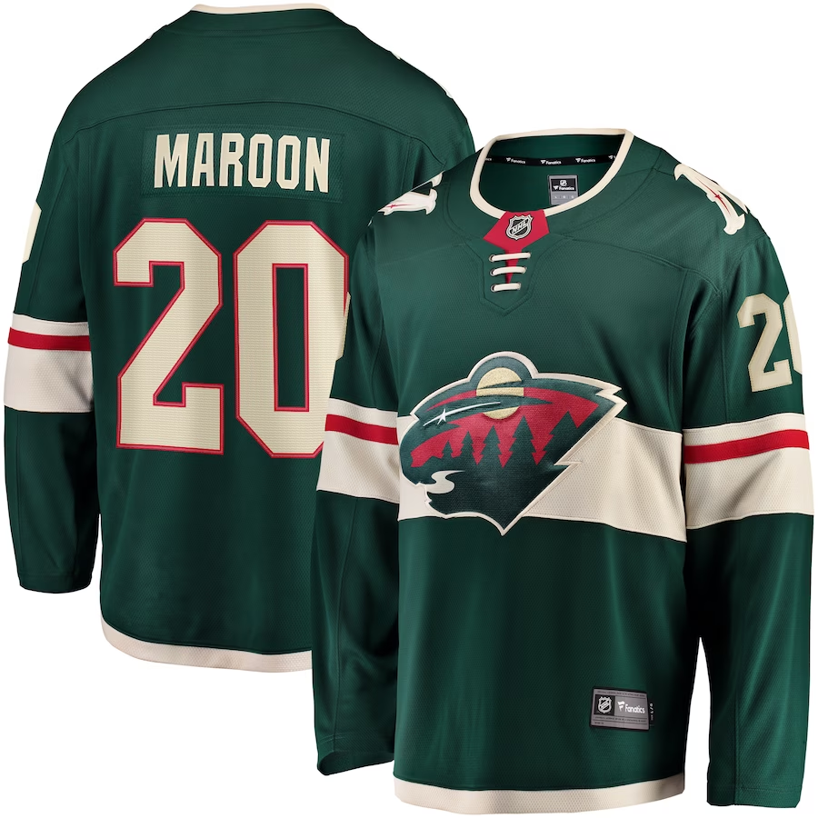 Men's Minnesota Wild Pat Maroon #20 Green Home Breakaway jersey