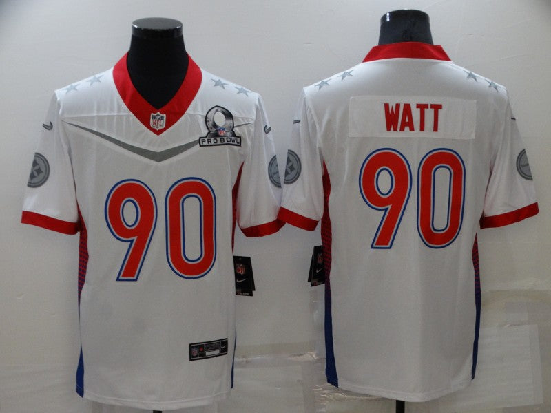 Men's Pittsburgh Steelers T.J. Watt #90 White All Star Game jersey