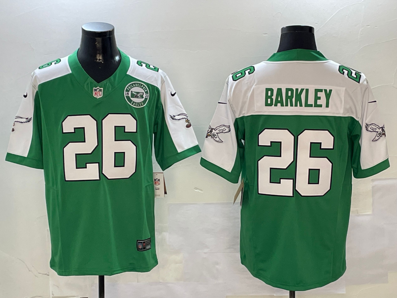 Men's Philadelphia Eagles Saquon Barkley #26 Kelly Green Alternate Player Game jersey