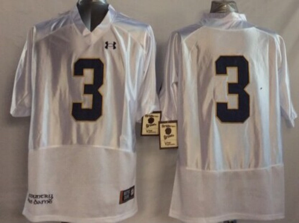 Men's Notre Dame Fighting Irish Joe Montana #3 White Player Game Jersey