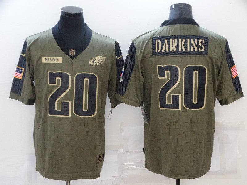 Men's Philadelphia Eagles Brian Dawkins #20 Brown Team Game jersey