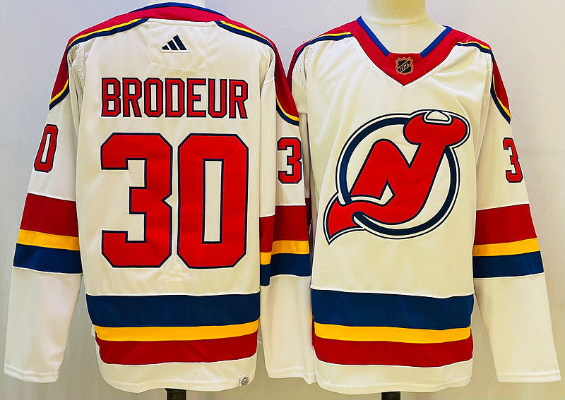 Men's New jersey Devils Martin Brodeur #30 White Game jersey