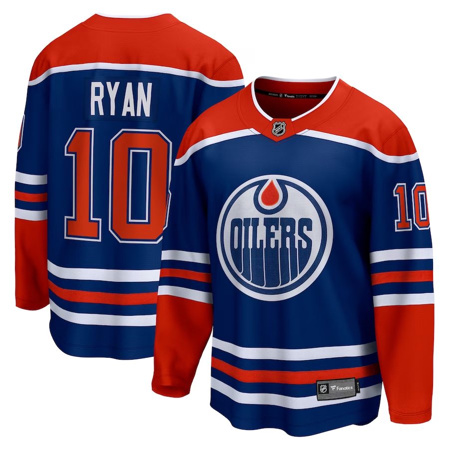 Men's Edmonton Oilers Derek Ryan #10 Royal Home Breakaway jersey