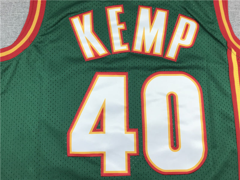 Men's Seattle Supersonics Shawn Kemp #40 Green Throwback Swingman Jersey