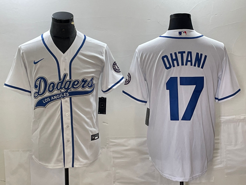 Men's Los Angeles Dodgers Shohei Ohtani #17 White Player jersey Joint Edition