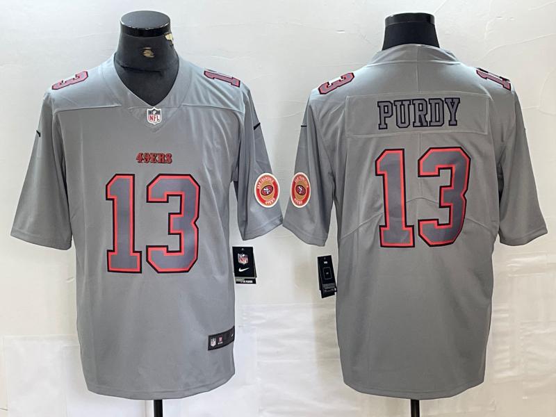 Men's San Francisco 49ers Brock Purdy #13 Gray Atmosphere Fashion Game jersey