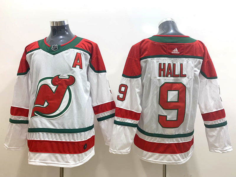 Men's New jersey Devils Taylor Hall #9 White Player jersey