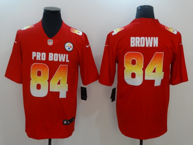 Men's Pittsburgh Steelers Antonio Brown #84 Red Player Game jersey