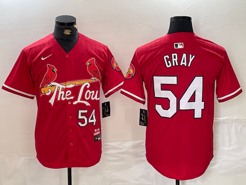 Men's St. Louis Cardinals Sonny Gray #54 Red 2024 City Connect Limited Player jersey