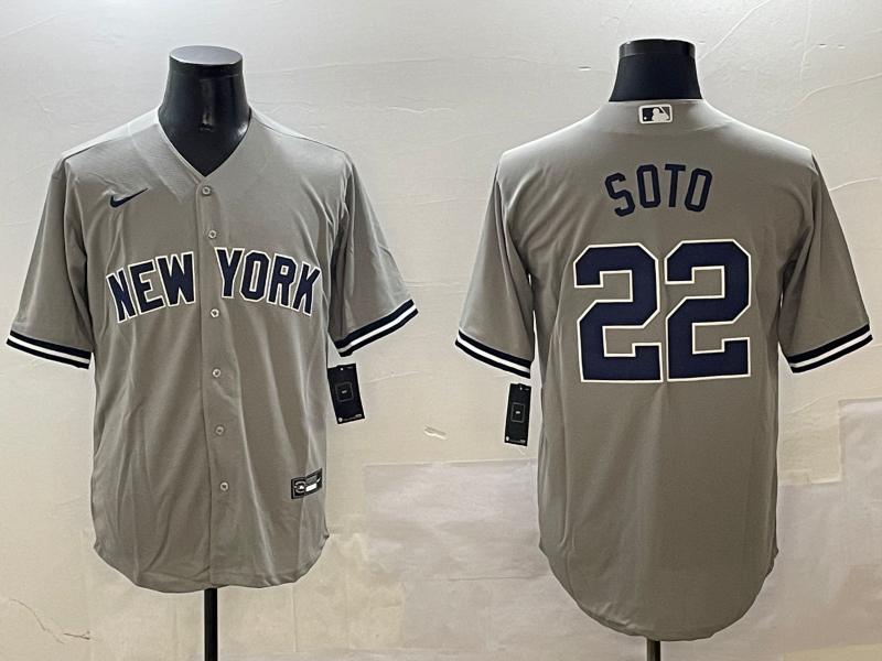 Men's New York Yankees Juan Soto #22 Gray Game Player jersey