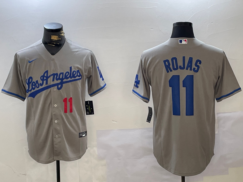 Men's Los Angeles Dodgers Miguel Rojas #11 Gray Replica Player jersey
