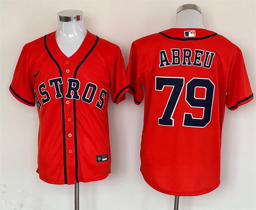 Men's Houston Astros Jose Abreu #79 Orange Limited Player jersey