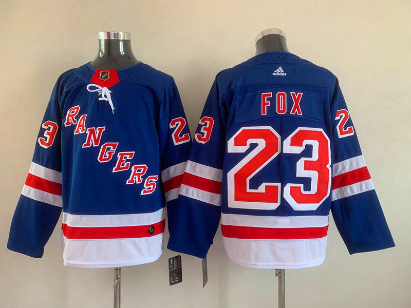 Men's New York Rangers Adam Fox #23 Blue Player Game jersey
