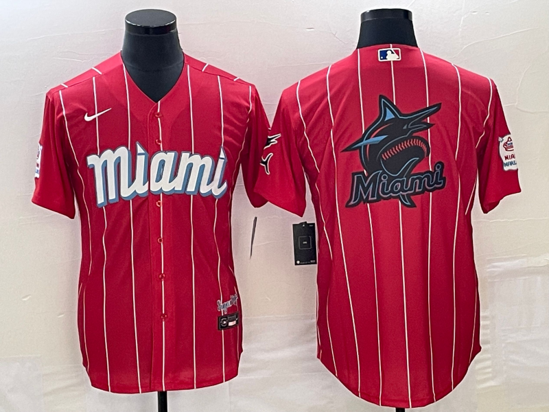 Men's Miami Marlins Red City Connect Replica Team jersey