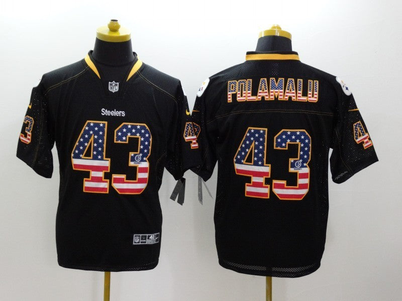 Men's Pittsburgh Steelers Troy Polamalu #43 Black Alternate Game jersey