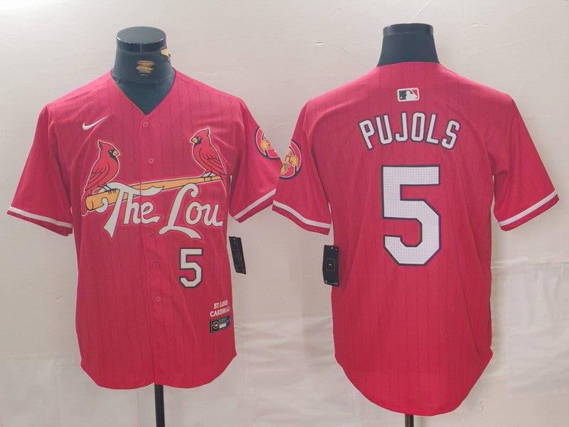 Men's St. Louis Cardinals Albert Pujols #5 Red 2024 City Connect Limited Player jersey