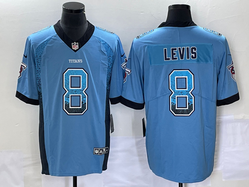 Men's Tennessee Titans Will Levis #8 Light Blue Player jersey