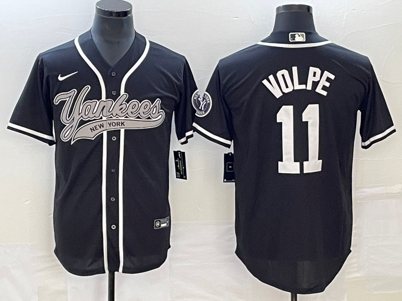 Men's New York Yankees Anthony Volpe #11 Black Player jersey Joint Edition