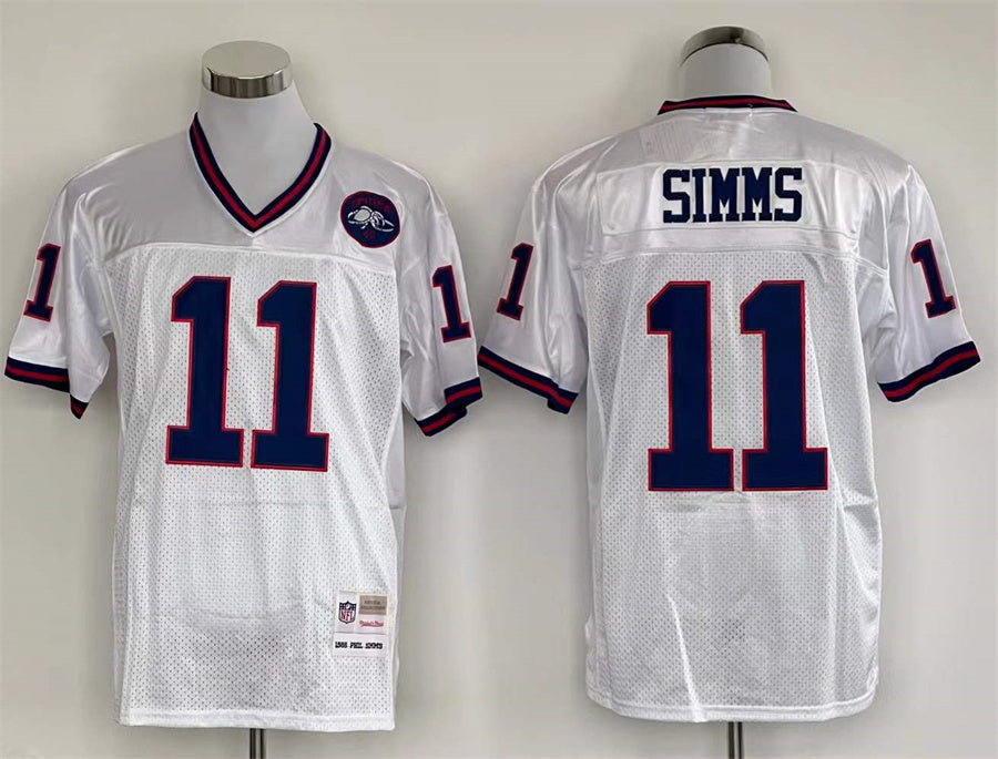 Men's New York Giants Phil Simms Mitchell & Ness White Legacy Replica jersey