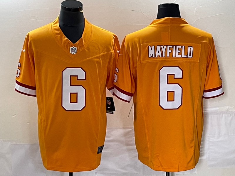Men's Tampa Bay Buccaneers Baker Mayfield #6 Orange Throwback Game jersey