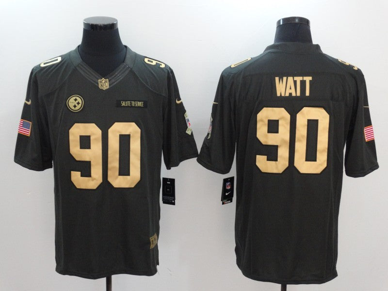 Men's Pittsburgh Steelers T.J. Watt #90 Black Team Game jersey