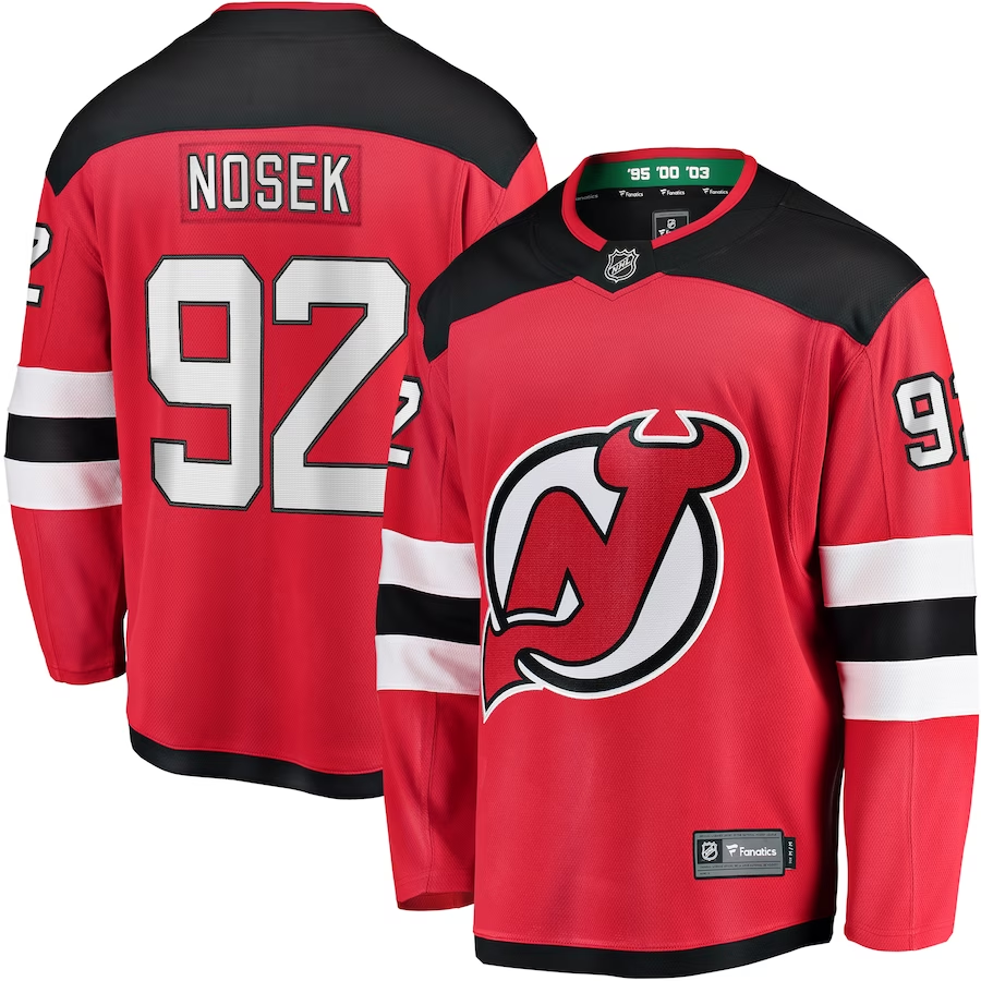 Men's New jersey Devils Tomas Nosek #92 Red Player Game jersey