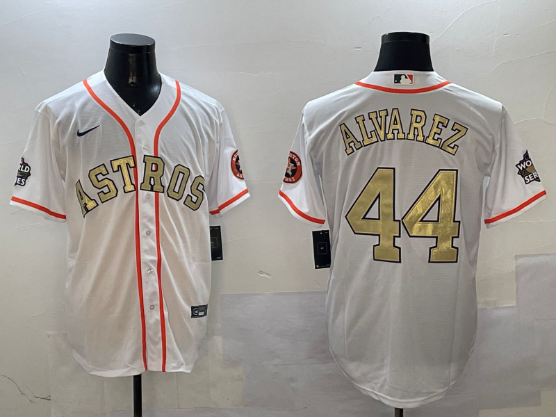 Men's Houston Astros Yordan Alvarez #44 White Player jersey