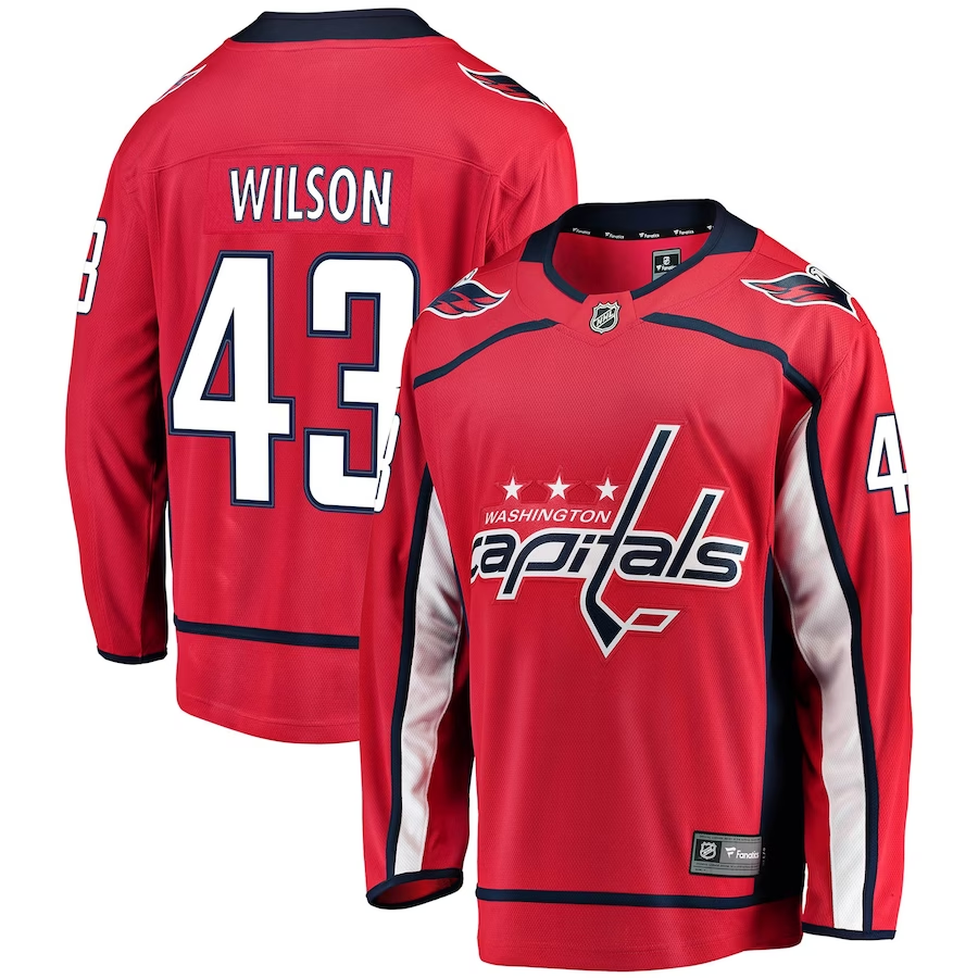 Men's Washington Capitals Tom Wilson #43 Red Home Breakaway Player jersey