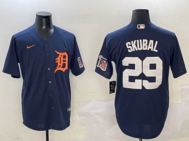 Men's Detroit Tigers Tarik Skubal #29 Navy Limited Player jersey