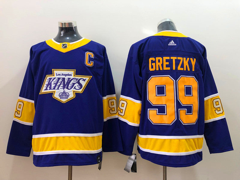 Men's Los Angeles Kings Wayne Gretzky Mitchell #99 Purple Breakaway Player jersey