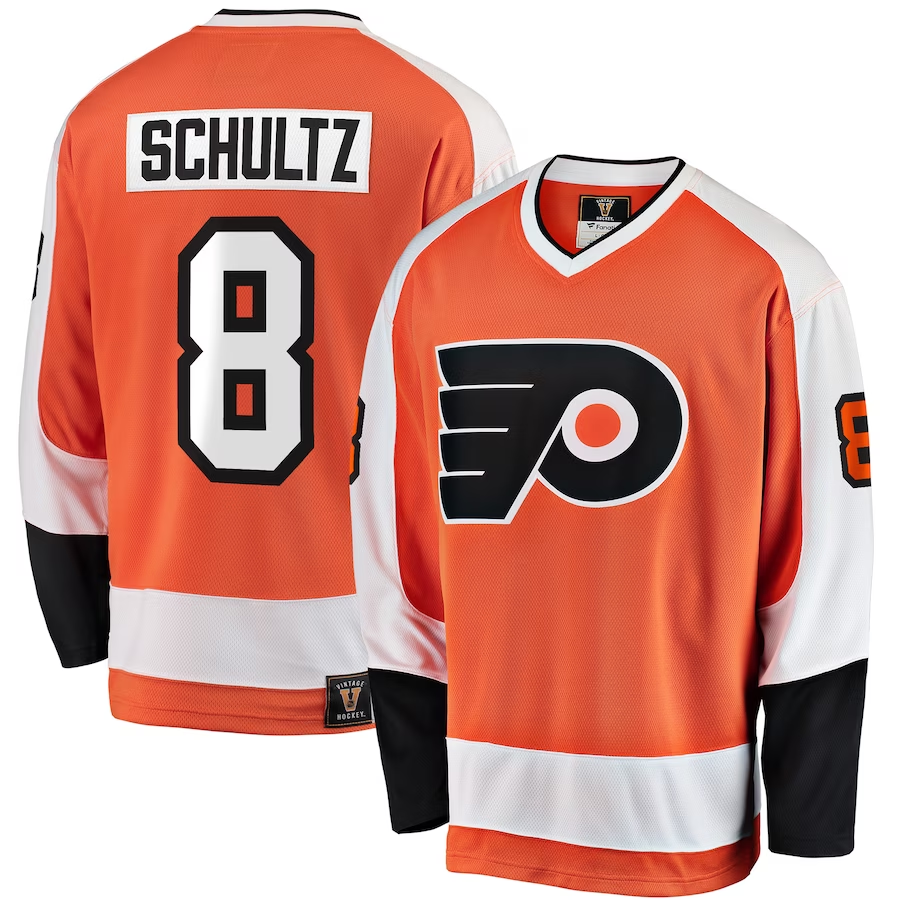 Men's Philadelphia Flyers Dave Schultz #8 Orange Player Game jersey