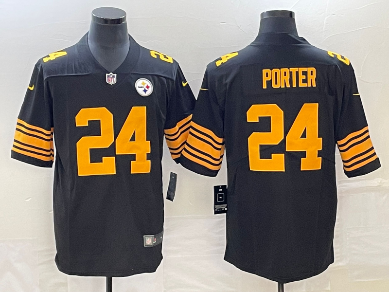 Men's Pittsburgh Steelers Joey Porter Jr. #24 Black Game Player jersey