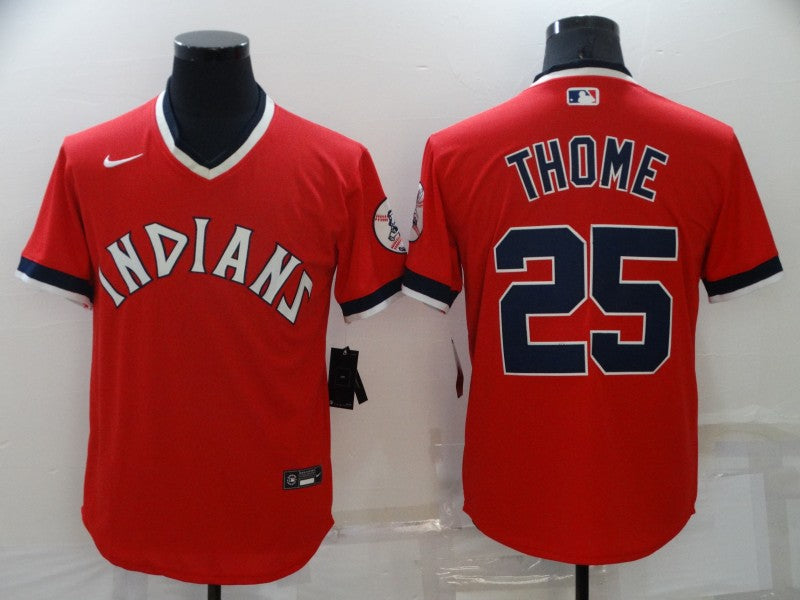 Men's Cleveland Guardians Jim Thome #25 Red Replica Player jersey
