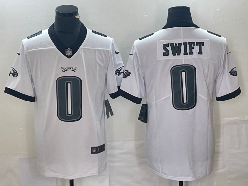 Men's Philadelphia Eagles D'Andre Swift #0 White Game jersey