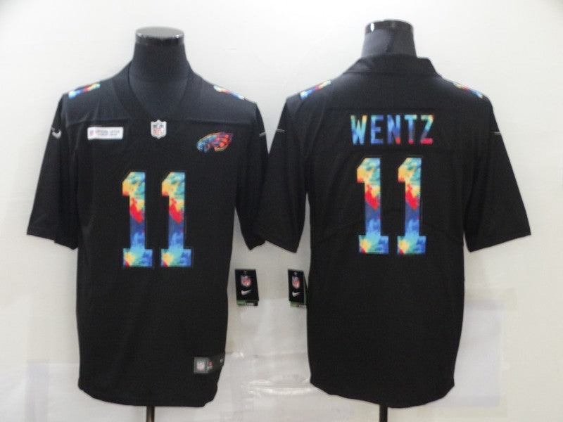 Men's Philadelphia Eagles Carson Wentz #11 Black Team Game jersey