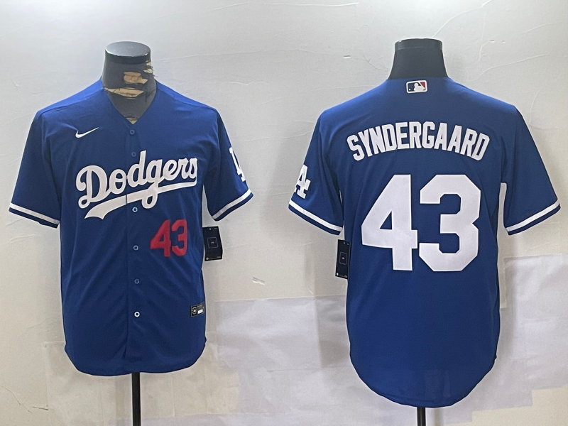 Men's Los Angeles Dodgers Noah Syndergaard #43 Blue Replica Player jersey