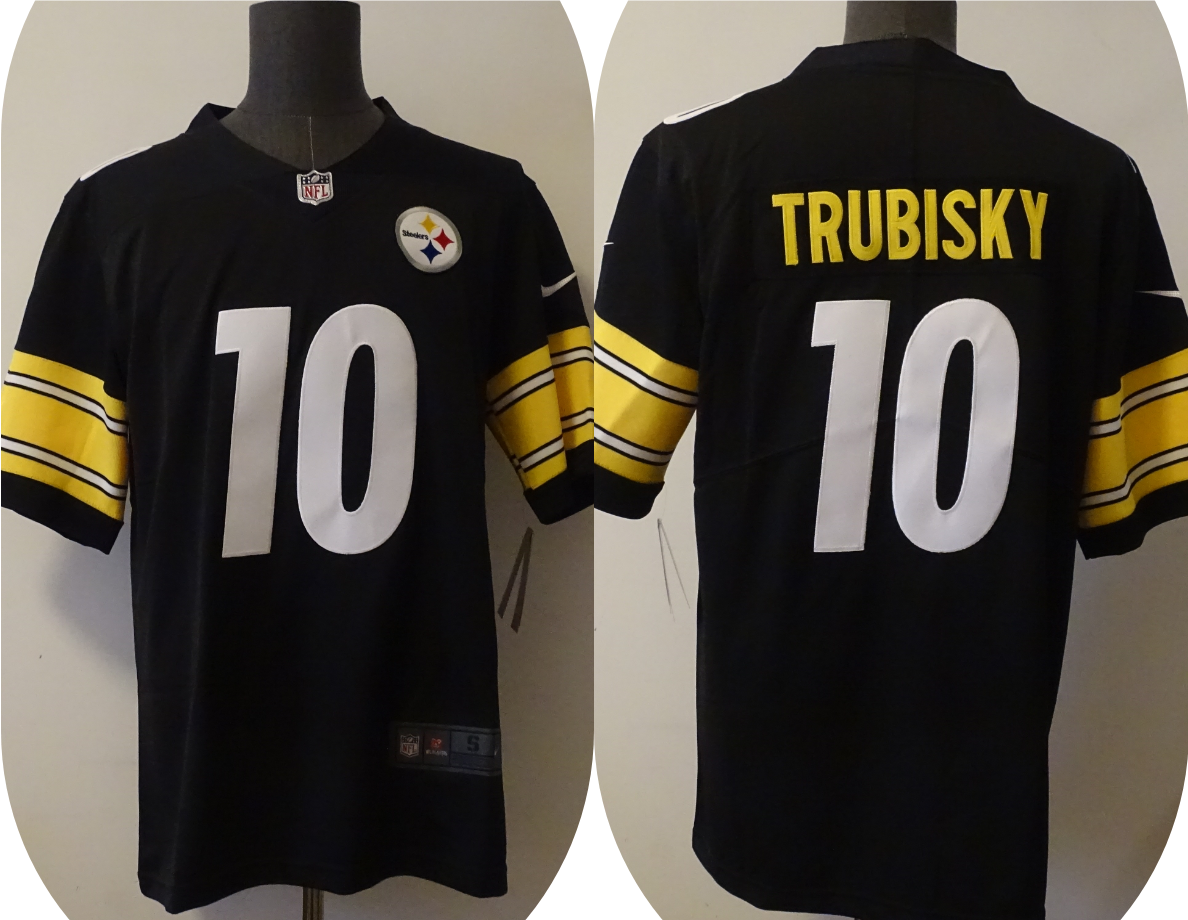 Men's Pittsburgh Steelers Mitchell Trubisky #10 Black Game jersey