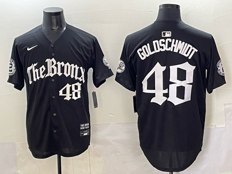 Men's New York Yankees Paul Goldschmidt #48 Black Replica Player Jersey