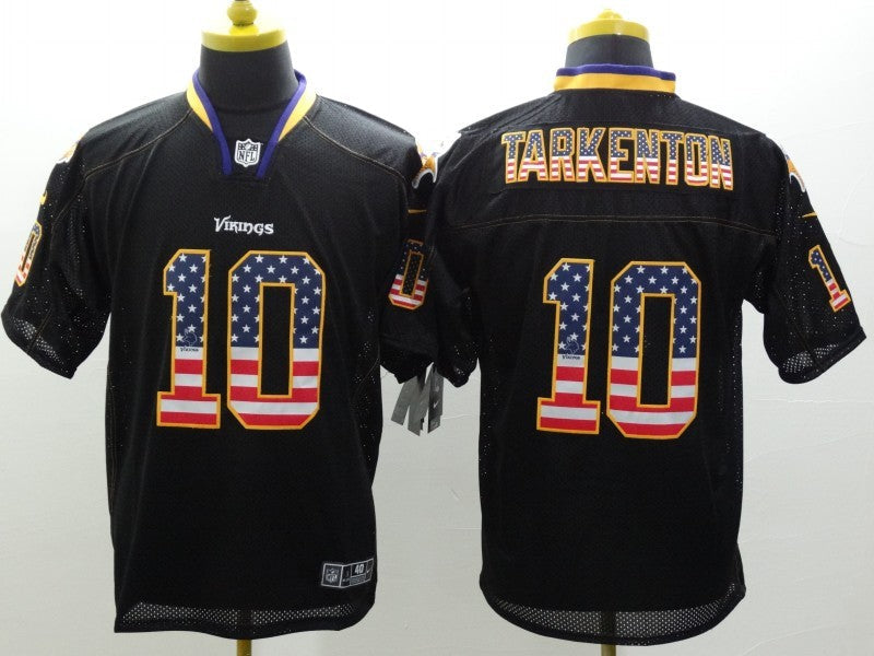 Men's Minnesota Vikings Fran Tarkenton #10 Black Game jersey