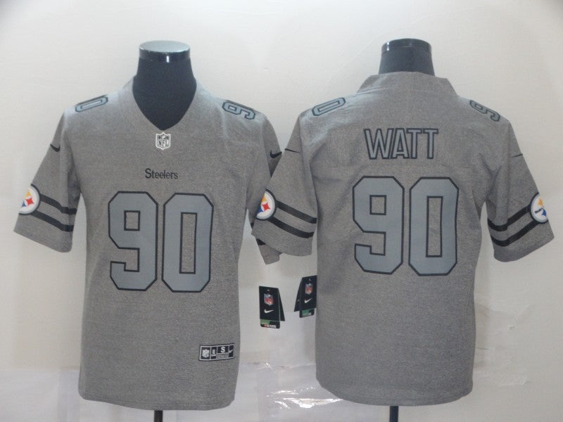 Men's Pittsburgh Steelers T.J. Watt #90 Gray Game jersey