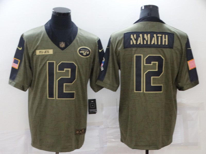 Men's New York Jets Joe Namath #12 Brown Game jersey