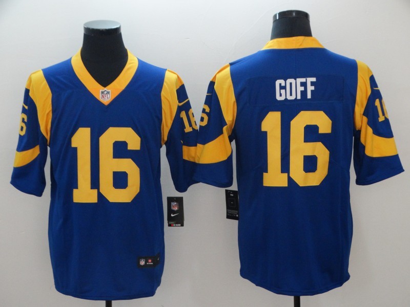 Men's Los Angeles Rams Jared Goff #16 Blue Game jersey