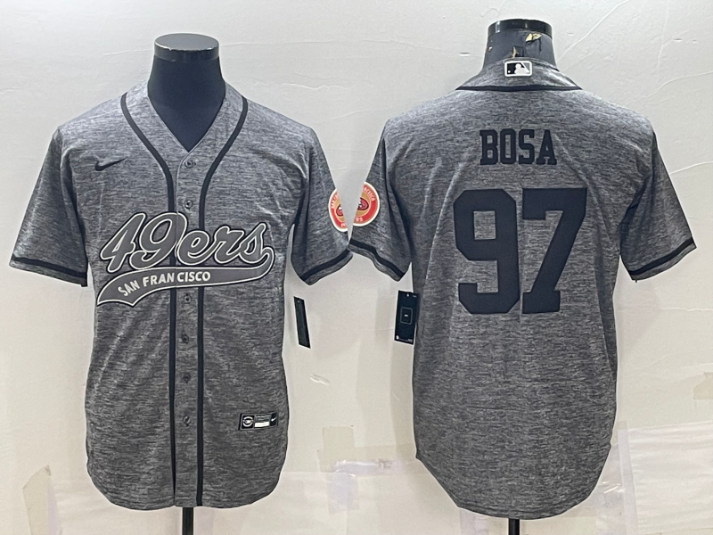 Men's San Francisco 49ers Nick Bosa #97 Gray Game jersey Joint Edition