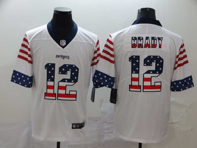 Men's New England Patriots Tom Brady #12 White Player Game jersey