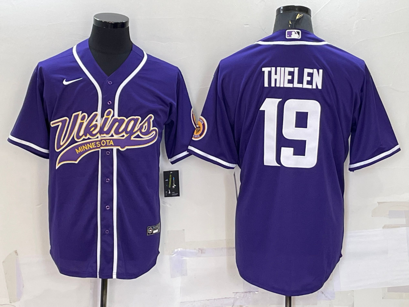Men's Minnesota Vikings Adam Thielen #19 Purple Game jersey Joint Edition