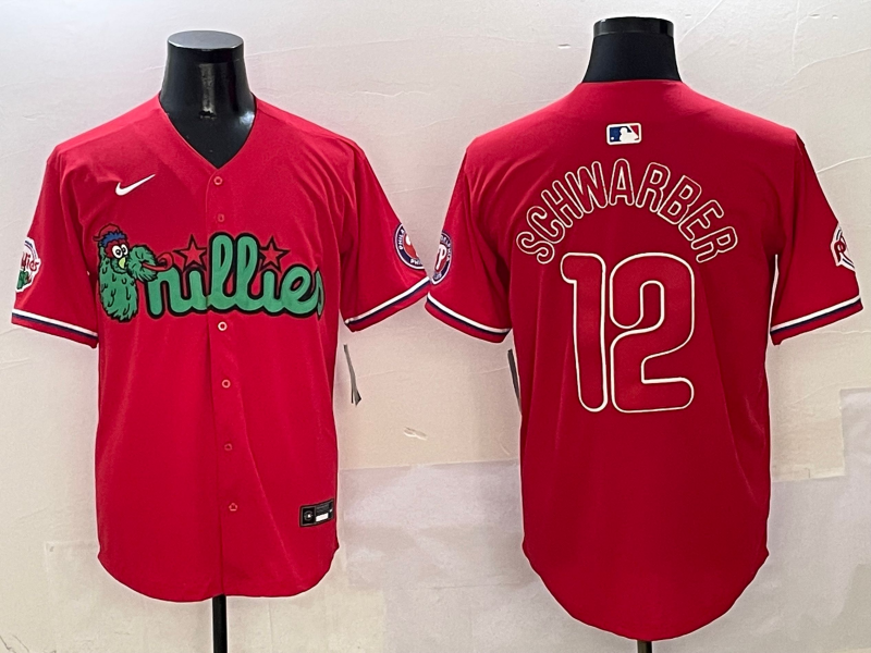Men's Philadelphia Phillies Kyle Schwarber #12 Red Game jersey