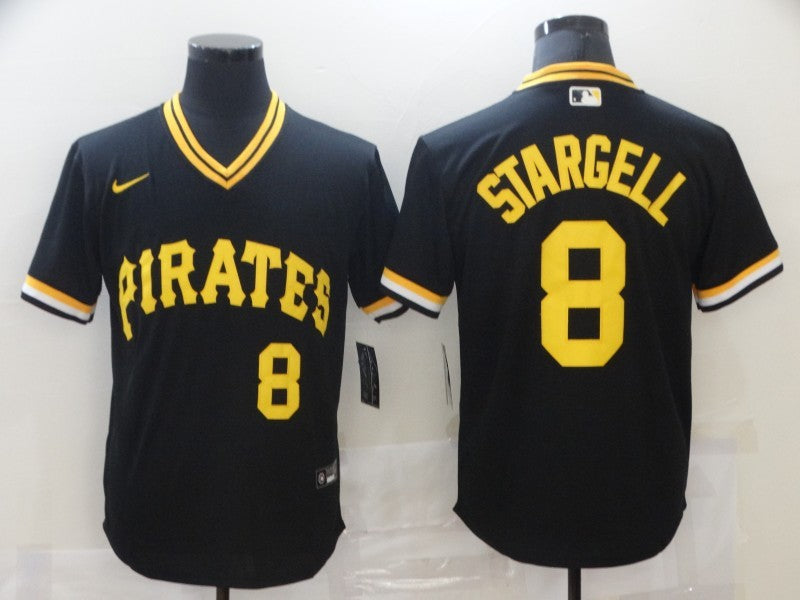 Men's Pittsburgh Pirates Willie Stargell #8 Black Replica Baseball jersey