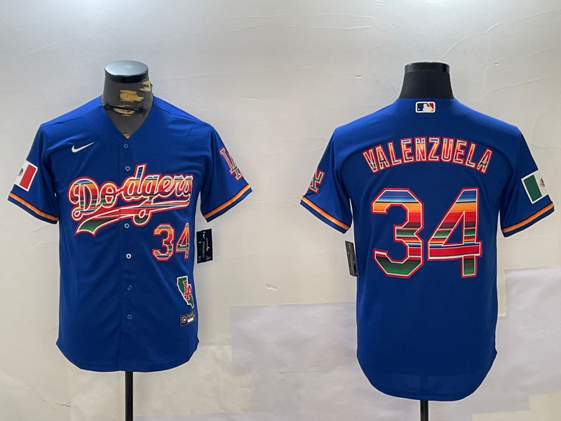 Men's Los Angeles Dodgers Fernando Valenzuela #34 Royal Player jersey