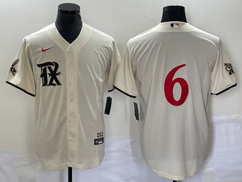 Men's Texas Rangers Josh Jung #6 Cream 2023 City Connect Replica Player jersey