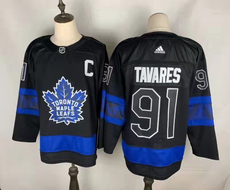 Men's Toronto Maple Leafs John Tavares #91 Black Player Game jersey